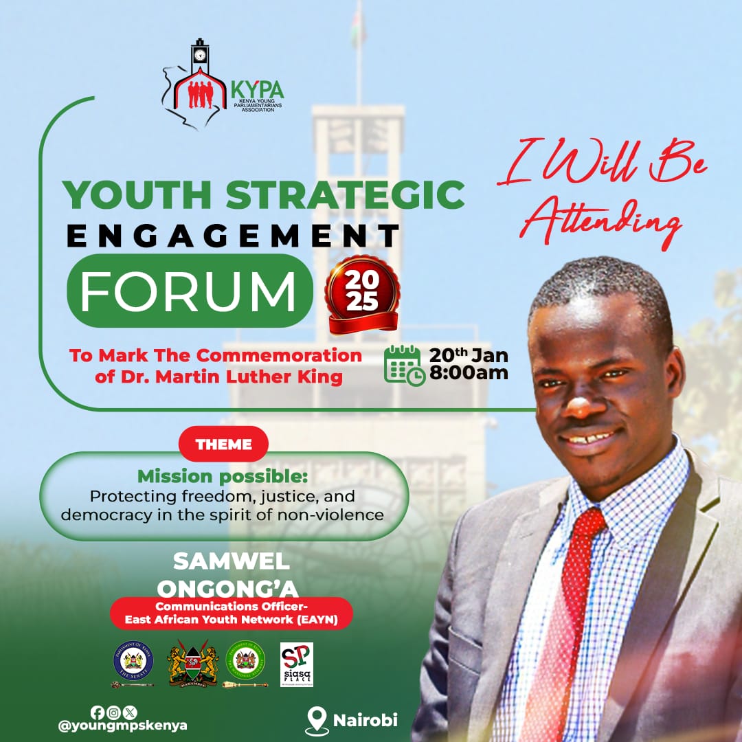 OngongaSigar's tweet photo. "If you can't fly then run, if you can't run then walk, if you can't walk then crawl, but whatever you do you have to keep moving forward."- Martin Luther King Jr.
Good Morning! #KYPA #YouthStrategicEngagementForum2025 #FormNiKujituma https://t.co/Oont9fqdmB