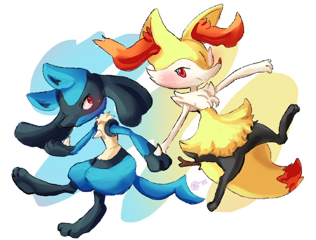 ルカリオとテールナー
#pokemonart #ルカリオ