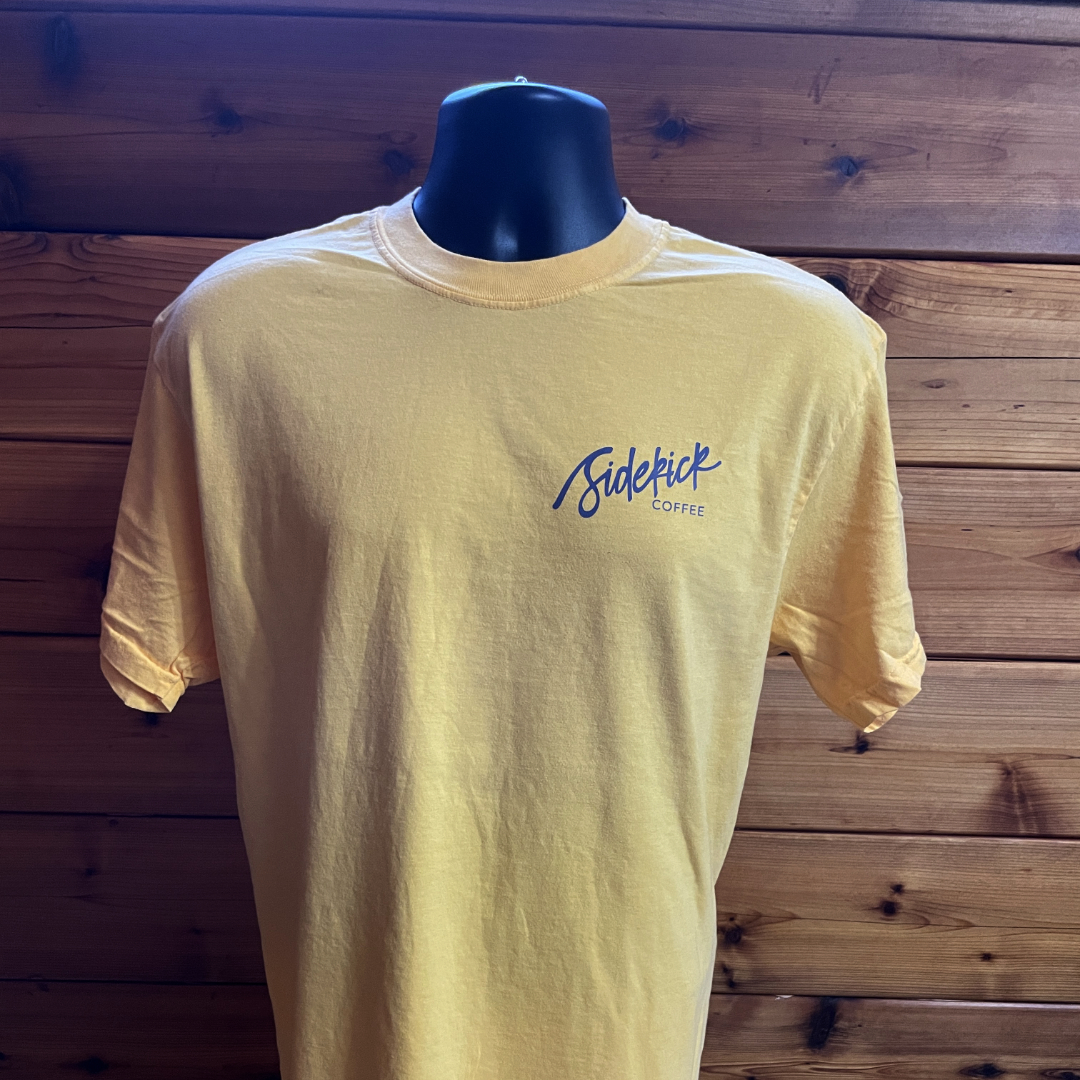 threadfactor_us's tweet image. Sort of reminds me of my high school colors, blue &amp;amp; gold.  Actually this color is officially Citrus - owner was really pleased with this combo.  Sidekick Coffee rocks!