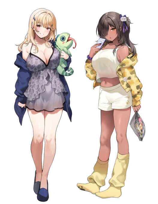 Naga &amp; Tia pajama party#NIKKE #NIKKEfanart 