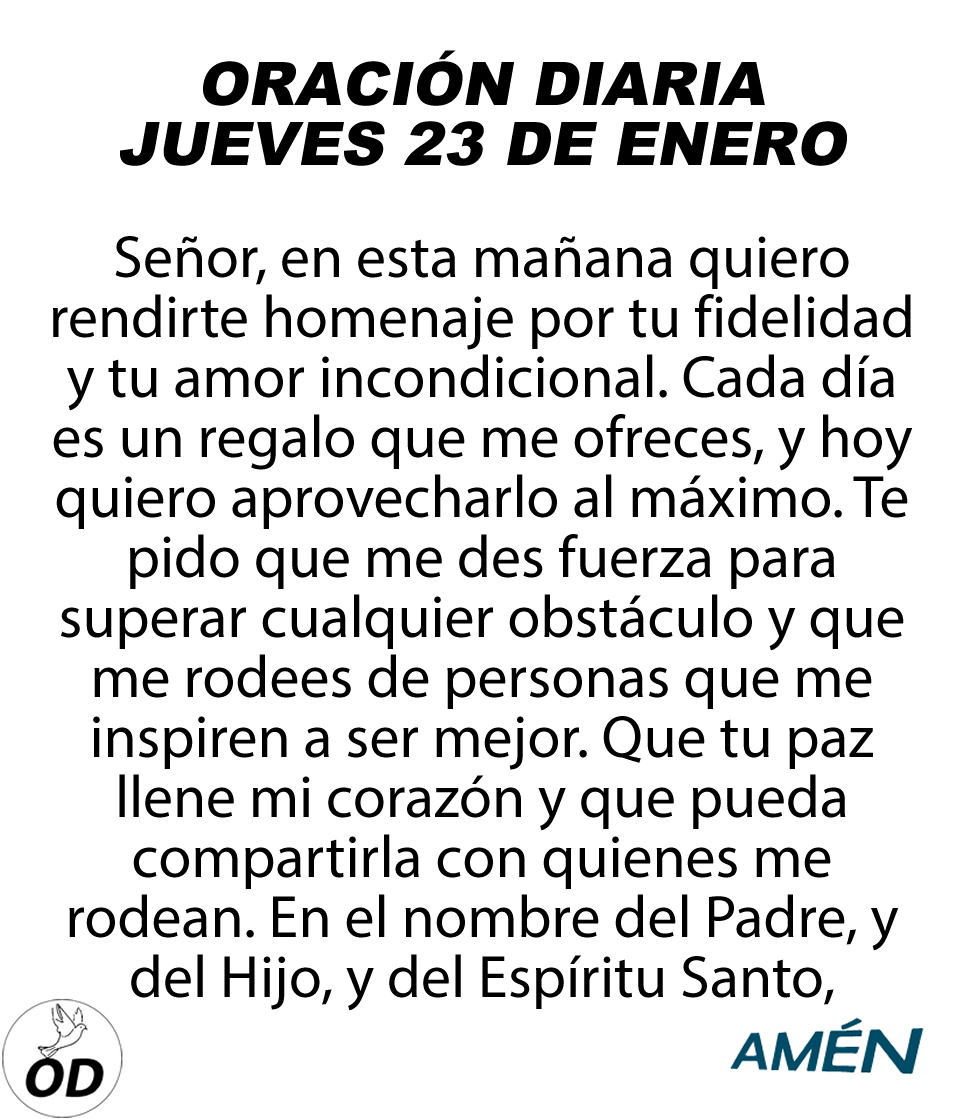 oraciondiaria_'s tweet photo. Oración diaria del día jueves 23 de enero de 2025. https://t.co/fOVidpOOyB