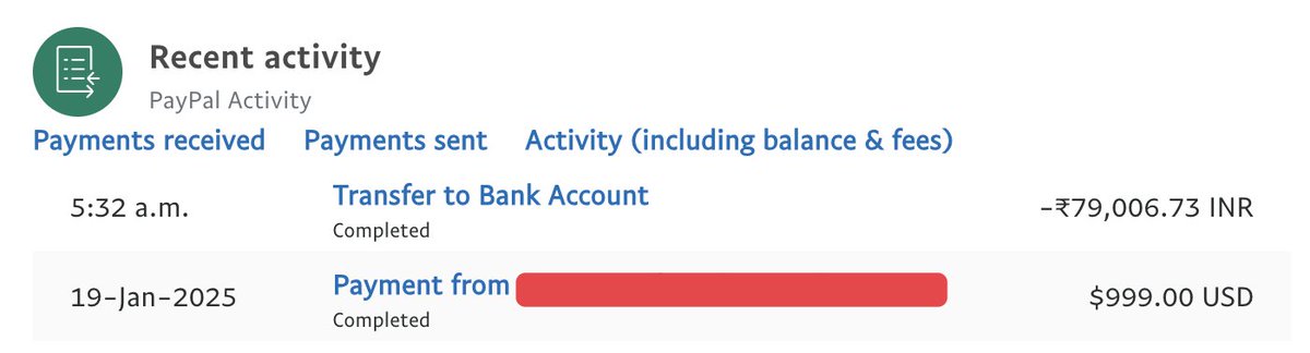 INR hits 86.50/USD, but for a $1k USD transaction via PayPal, I only received 79k INR. That's a 7.5% cut! 🫤 Come on, PayPal, lower those transaction fees! 🙏 #FreelanceLife #PaymentGateway