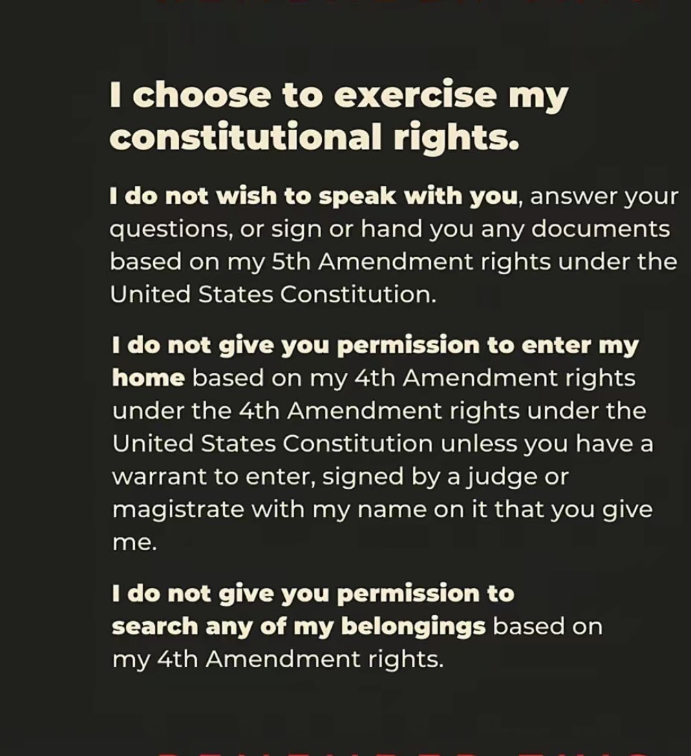 jenerfromdblock's tweet image. If you’re anti-ICE/la migra please share to let those detained know their rights. Download more of these in other languages using this link ilrc.org/red-cards-tarj…