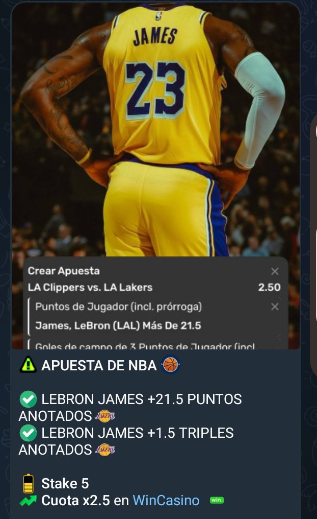 NbaProArg's tweet image. ADENTRO ADENTRO ADENTRO ✅✅

🏀 King Lebron no falla y a pesar de que su equipo no tenga el mejor de los partidos el superó la línea de los 22 puntos y ni hablar de los triples 🤑

CUOTA X2.5 A LA BOLSA 💰
