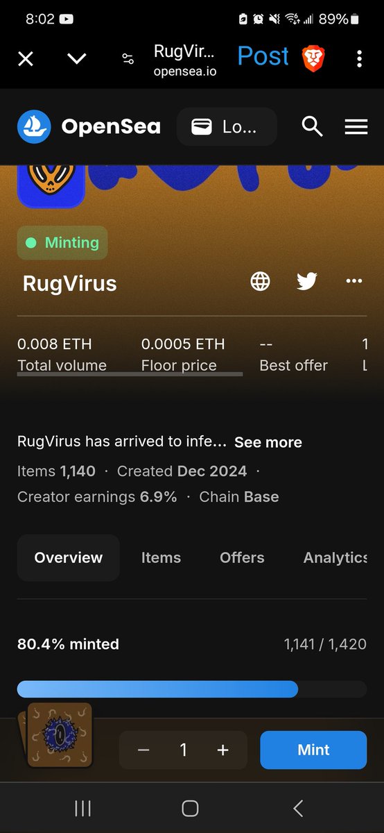 JoseMen64865432's tweet image. Giveaway peeps! @NoPunkism
Mint 3 #rugvirus and show proof in the comments 👇🏽
She's a beaute! 
Vr trait- 3% 
Bandana trait- 4% 
#Nopunks are the V3 #cryptopunks 👀
#Nopunks are the Yin to @cryptopunks Yang, quote me🤟🏾and mint 3 #rugvirus to test your luck🔵
24 H to enter