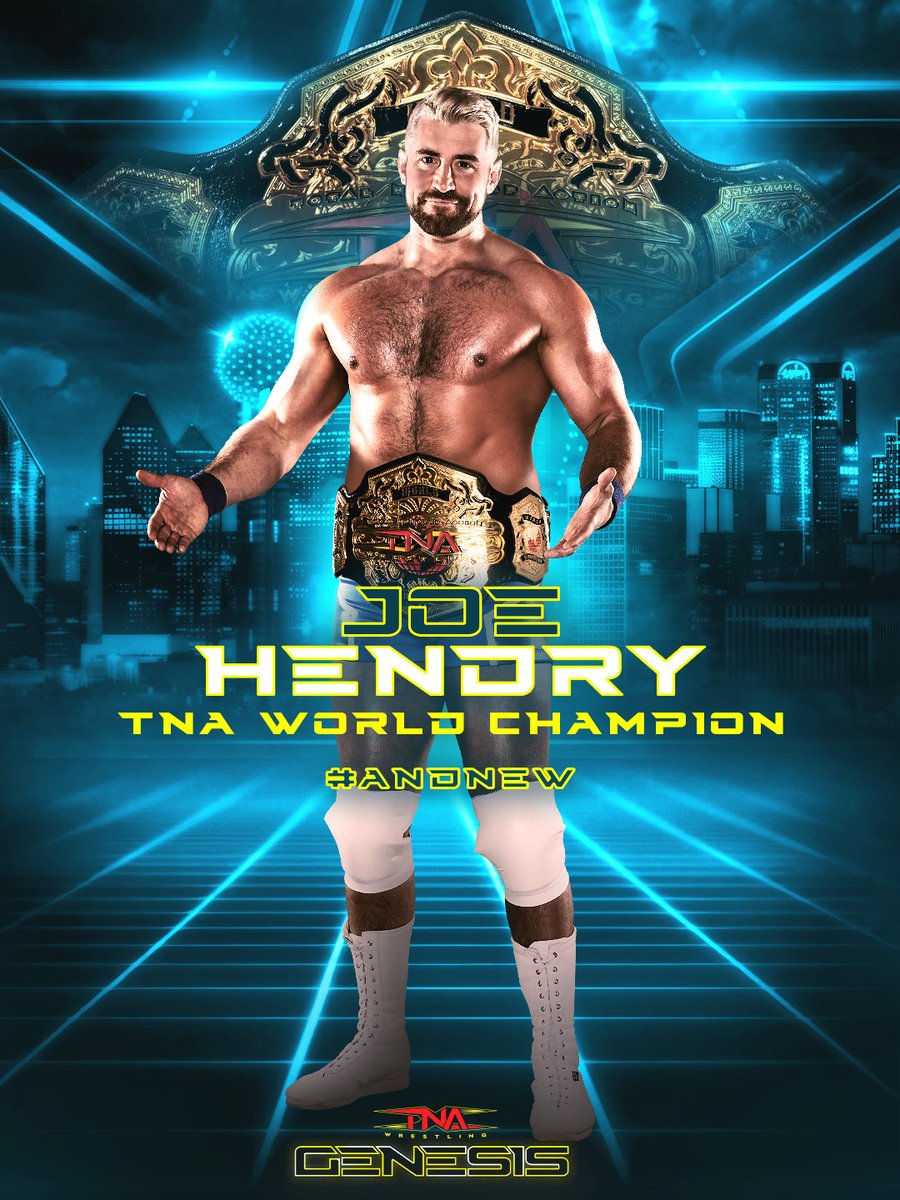TNA Wrestling (@thisistna) on Twitter photo #ANDNEW TNA World Champion
<a href="/joehendry/">Joe Hendry</a>
Watch #TNAGenesis on TNA+: watch.tnawrestling.com/live/275690 #ANDNEW TNA World Champion
<a href="/joehendry/">Joe Hendry</a>
Watch #TNAGenesis on TNA+: watch.tnawrestling.com/live/275690