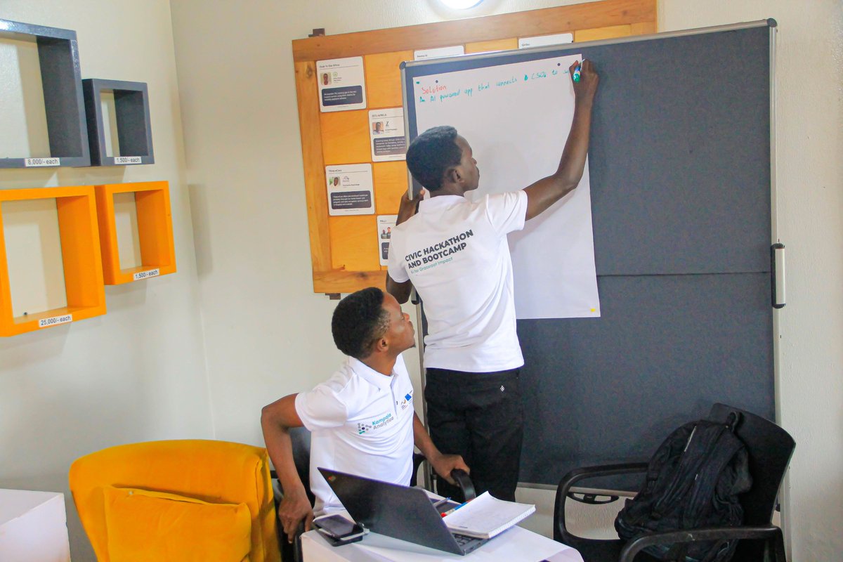KLA_Analytica's tweet photo. 🔥 During the hackathon, teams collaborated to prototype solutions for challenges faced by CSOs in #Uganda. 

The energy, creativity, and teamwork were unmatched! 

#AI #AIforCSOs #CivicHackathon #CivicInnovation https://t.co/3tYKfMMvBw