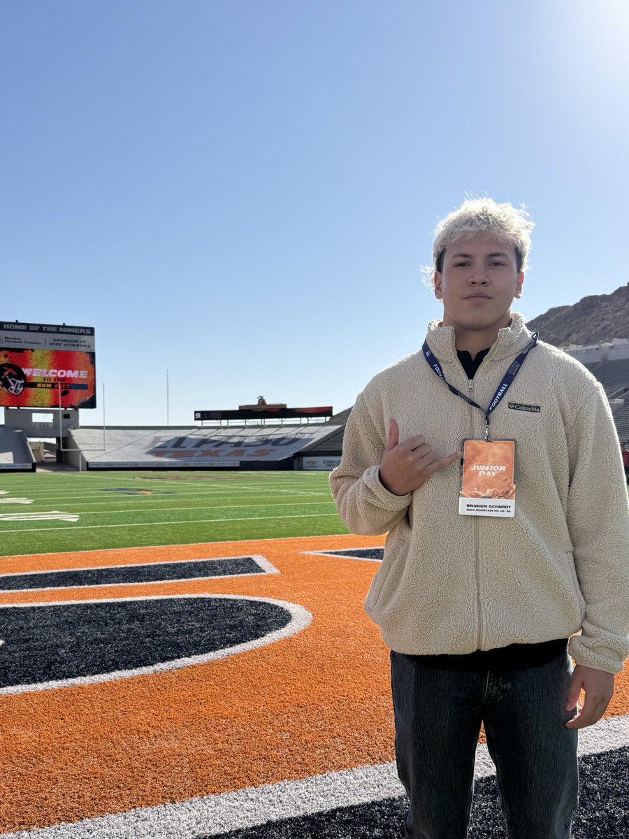 Broden Schmidt (@bschmidt2026) on Twitter photo Thank you to <a href="/UTEPFB/">UTEP Football</a> for the invite out to Junior Day. I had a blast and love the energy! #gominers <a href="/CoachSWUTEP/">Scotty Walden</a> <a href="/CoachjjClark/">J.J. Clark</a> <a href="/CoachKyleBeyer/">Kyle Beyer</a> <a href="/SOAZFootball/">Southern Arizona Football</a> <a href="/JavierJMorales/">Javier Morales</a> <a href="/GametimeRC/">Gametime Recruiting & Consulting</a> <a href="/MicaMountainFB/">Mica Mountain Football</a> <a href="/Riggo4456/">Coach Brett Darling</a> <a href="/ZimmermannWyatt/">Wyatt Zimmermann</a> Thank you to <a href="/UTEPFB/">UTEP Football</a> for the invite out to Junior Day. I had a blast and love the energy! #gominers <a href="/CoachSWUTEP/">Scotty Walden</a> <a href="/CoachjjClark/">J.J. Clark</a> <a href="/CoachKyleBeyer/">Kyle Beyer</a> <a href="/SOAZFootball/">Southern Arizona Football</a> <a href="/JavierJMorales/">Javier Morales</a> <a href="/GametimeRC/">Gametime Recruiting & Consulting</a> <a href="/MicaMountainFB/">Mica Mountain Football</a> <a href="/Riggo4456/">Coach Brett Darling</a> <a href="/ZimmermannWyatt/">Wyatt Zimmermann</a>
