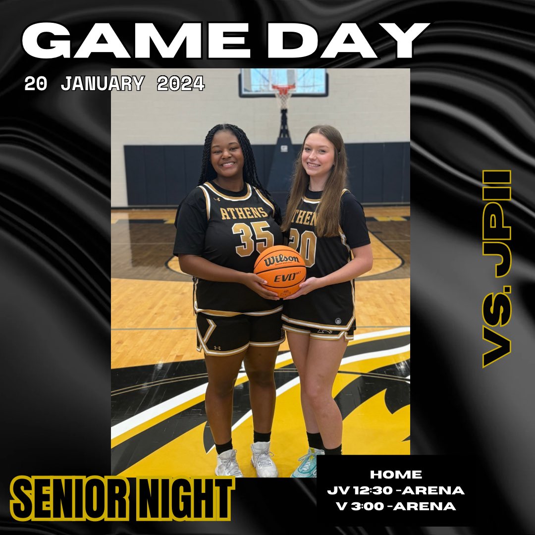 🚨SENIOR RECOGNITION TOMORROW🚨

🗓️1/20/25
⏰ JV 12:30 | V 3:00
📍The Arena
🆚 JPII

We will honor our seniors in between the cake sort games tomorrow! Can’t wait to see you all there!