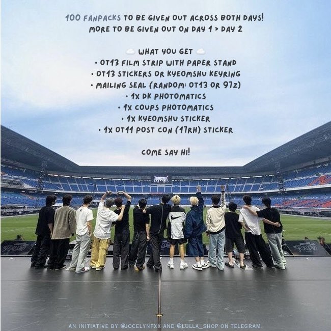 excited to announce i’ll be giving out fansupport!! 💕🩵

will be roving around the venue on both days, given out by fate - just show me this tweet to claim! do dm if you’re v interested and i’ll share my location on the day itself!

#SEVENTEEN_RIGHT_HERE_IN_SINGAPORE