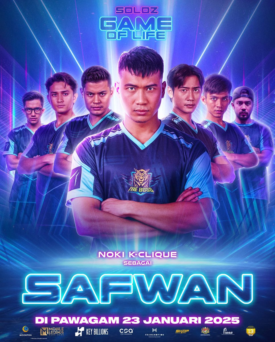 GSCinemas's tweet photo. Lihat poster eksklusif watak-watak dari filem #SolozGameOfLife! 😍

Filem terbaharu daripada pengarah blockbuster, Syafiq Yusof! 🎬 Tiket kini dijual 🔥Jom sapot filem lokal dan saksikan #FilemSolozGameOfLife di pawagam GSC mulai 22 Januari! 💥✨

#JalanTerus #Soloz #SkopProductions #KeyBillions #Filembaru #GameOfLife #GOL #MobileLegend #MLBB