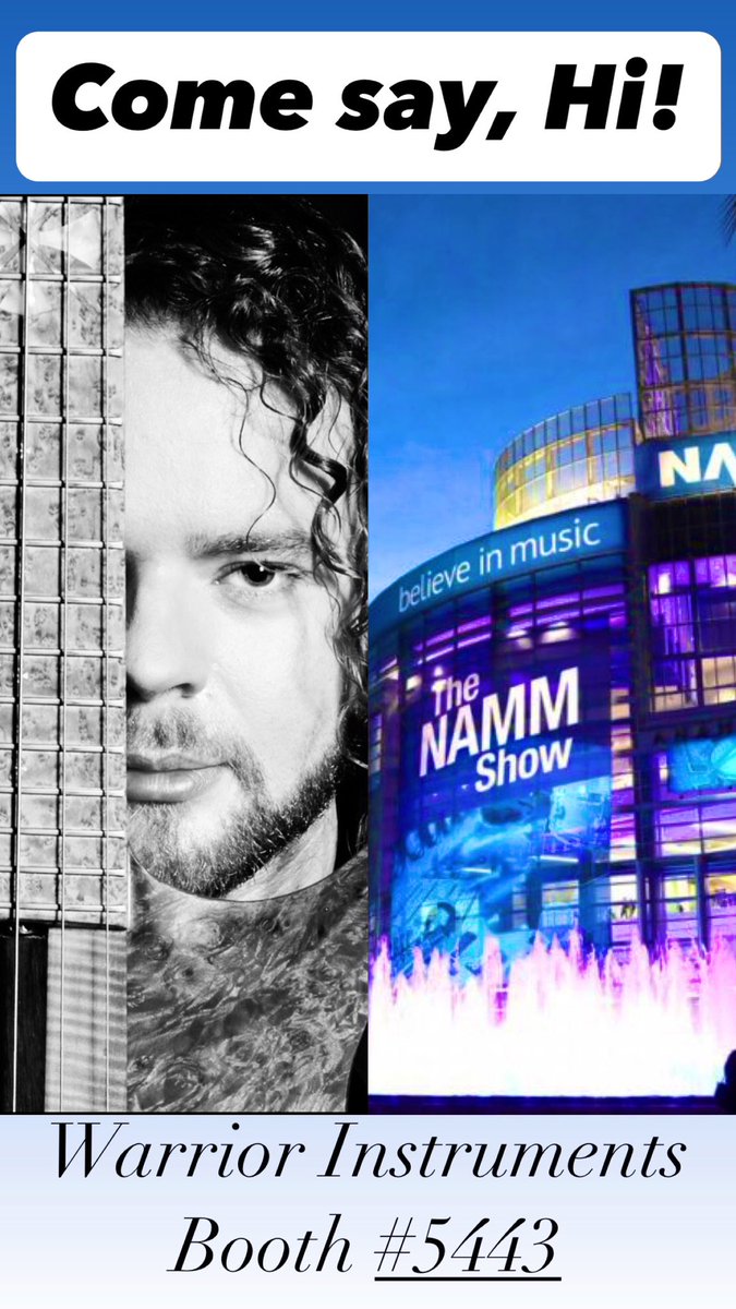 ChanceWOnody's tweet photo. Come on by the Warrior Instruments booth number 5443 to say, Hi, and check out some incredible basses and guitars!
Yours truly will be there!
#bass #BASSMAGAZINE #bassist #nammshow #namm #warriorguitar #warriorbass #warrior #soloist #grammy #guitars https://t.co/p3iPIP6DQM
