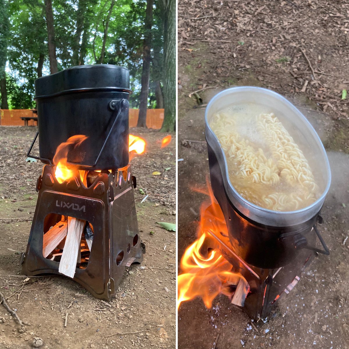 camp_spice's tweet photo. 飯盒で作る、サッポロ一番みそラーメンは最高にうまいぜ！ https://t.co/13hp25s7y0