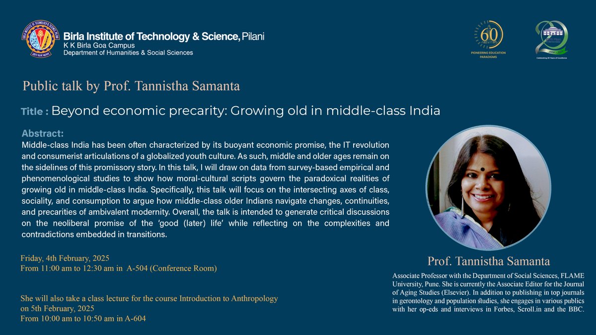 tannistha samanta (@tannistha14) on Twitter photo I will be speaking at <a href="/bitspilaniindia/">BITS Pilani</a> Goa next month. Feel free to join if you are in the area.
#aging #ThirdAge #Middleclass I will be speaking at <a href="/bitspilaniindia/">BITS Pilani</a> Goa next month. Feel free to join if you are in the area.
#aging #ThirdAge #Middleclass