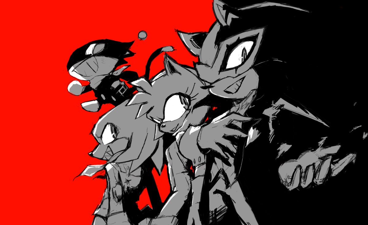 chaozz_aaaaEEE's tweet photo. no caption i just wanted to spread p5 sonic au propaganda https://t.co/hlRoJedG3D