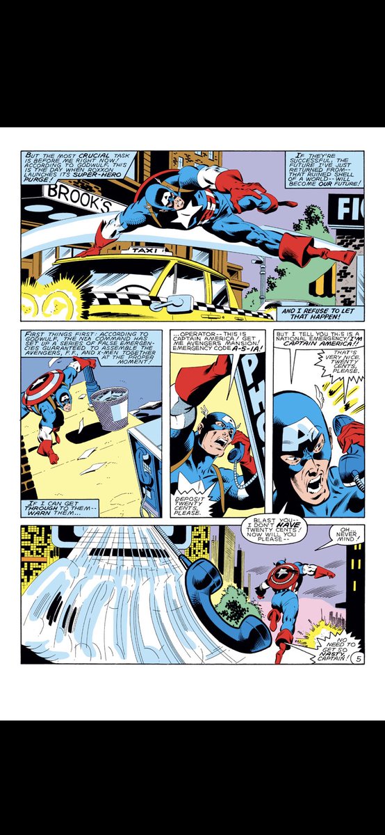 BrakeforDreams's tweet photo. #comicbeforebed Captain America No. 289, January, 1984. Cap short 20 cents, fights the bad guys, and goes against a huge monstrosity! 📞👊😳 #CaptainAmerica #MarvelComics #MarvelUnlimited @MarvelComicsHQ @MarvelUnlimited https://t.co/E39aP4sq7D
