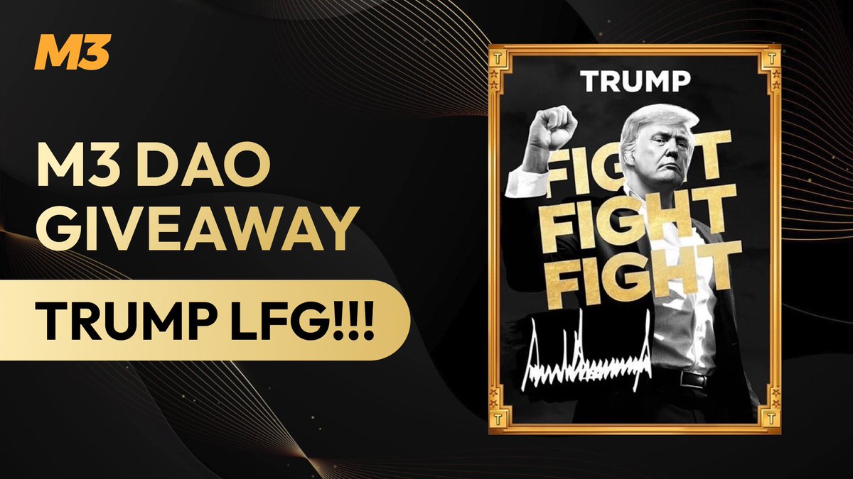 M3DAO_global's tweet photo. 🚨 M3 DAO GIVEAWAY | $TRUMP🚨

We’re giving away $100 worth of $MARS tokens to celebrate tomorrow’s inauguration! 🎉 5 lucky winners will each get a share of the prize!

To Enter👇
☑️ Follow @M3_DAO
☑️ RT + Like
☑️ Tag 2 friends
☑️ Drop your BEP20 address in the comments

🏆 Winners will be chosen randomly!

Let’s make crypto great again! 💪 Good luck, pioneers! 🌟

#TRUMP #MELANIA #Giveaway #memecoin #M3DAO