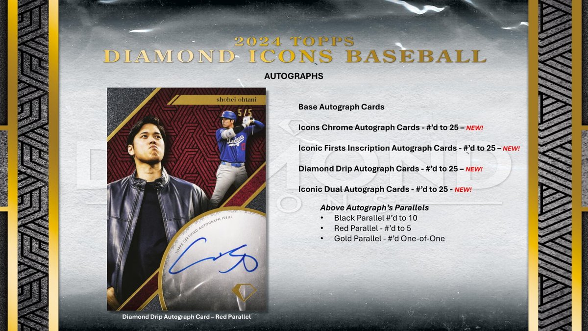製品情報】 2025年2月上旬 発売予定 ⚾ MLB 2024 TOPPS DIAMOND ICONS