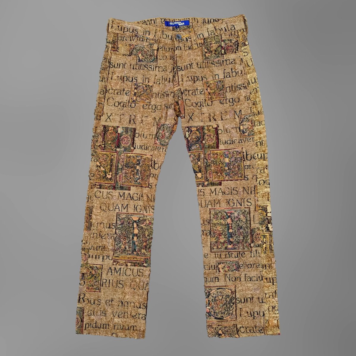 rogue's tweet photo. Vintage Junya Watanabe latin scripture pants https://t.co/R2gF6Bc8Vz