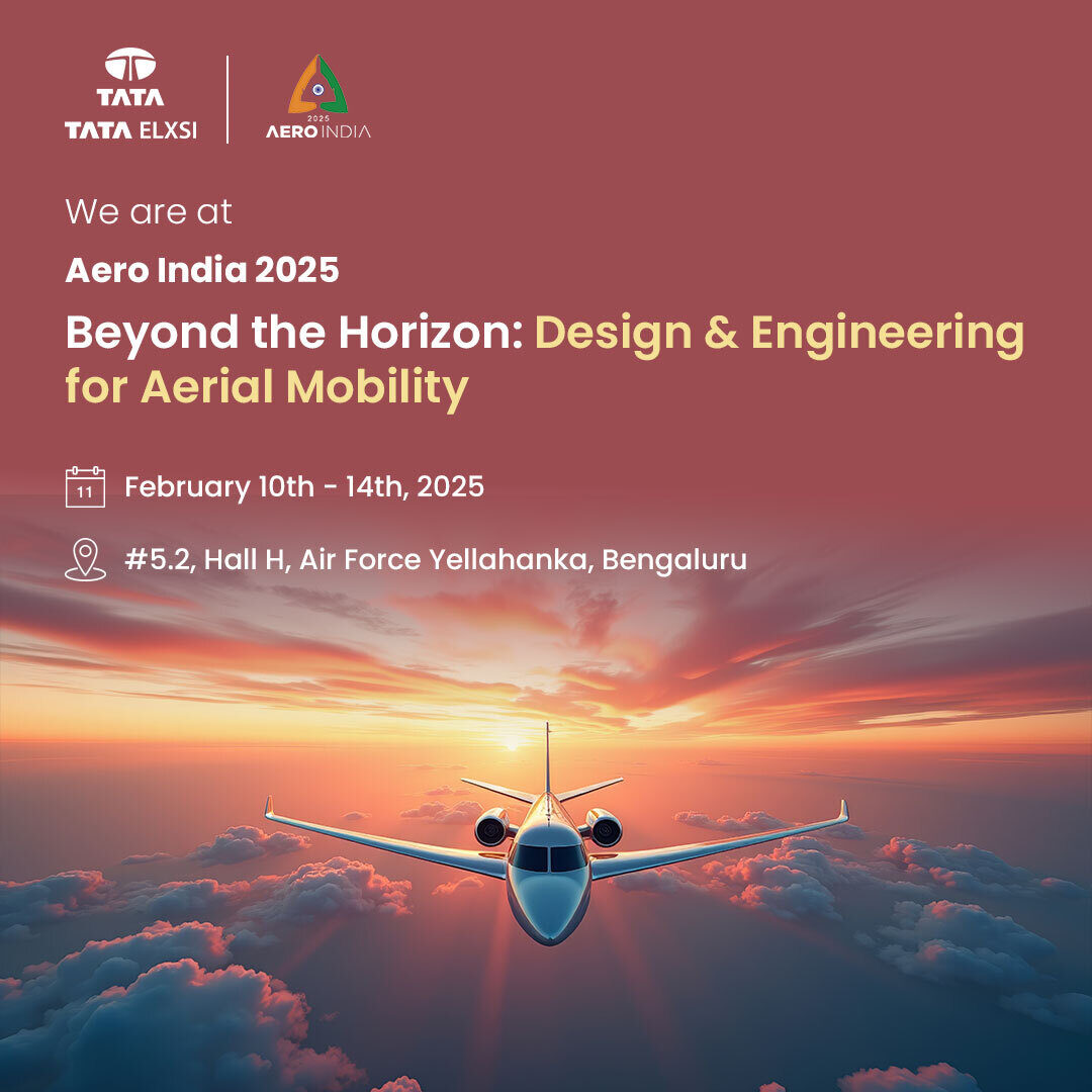 tataelxsi's tweet image. Join us at Aero India 2025 in Bangalore from February 10th to 14th, where Tata Elxsi will be showcasing our capabilities and solutions in #aerialmobility at Booth 5.2, Hall H. Book a meeting and meet the industry experts. eu1.hubs.ly/H0fYQV90

#AeroIndia2025 #aerospace