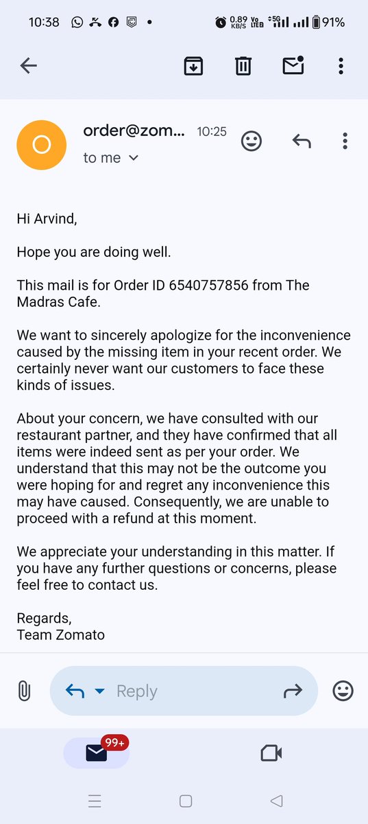 Arvind7266's tweet photo. @zomatocare @zomato @zomatocare Your email response is unexpected. Please look into the attached screenshot. I am a gold member and will not unnecessarily indulge into this time pass activity. Now I surely need a refund of my order value. https://t.co/t7EG7pf4DI