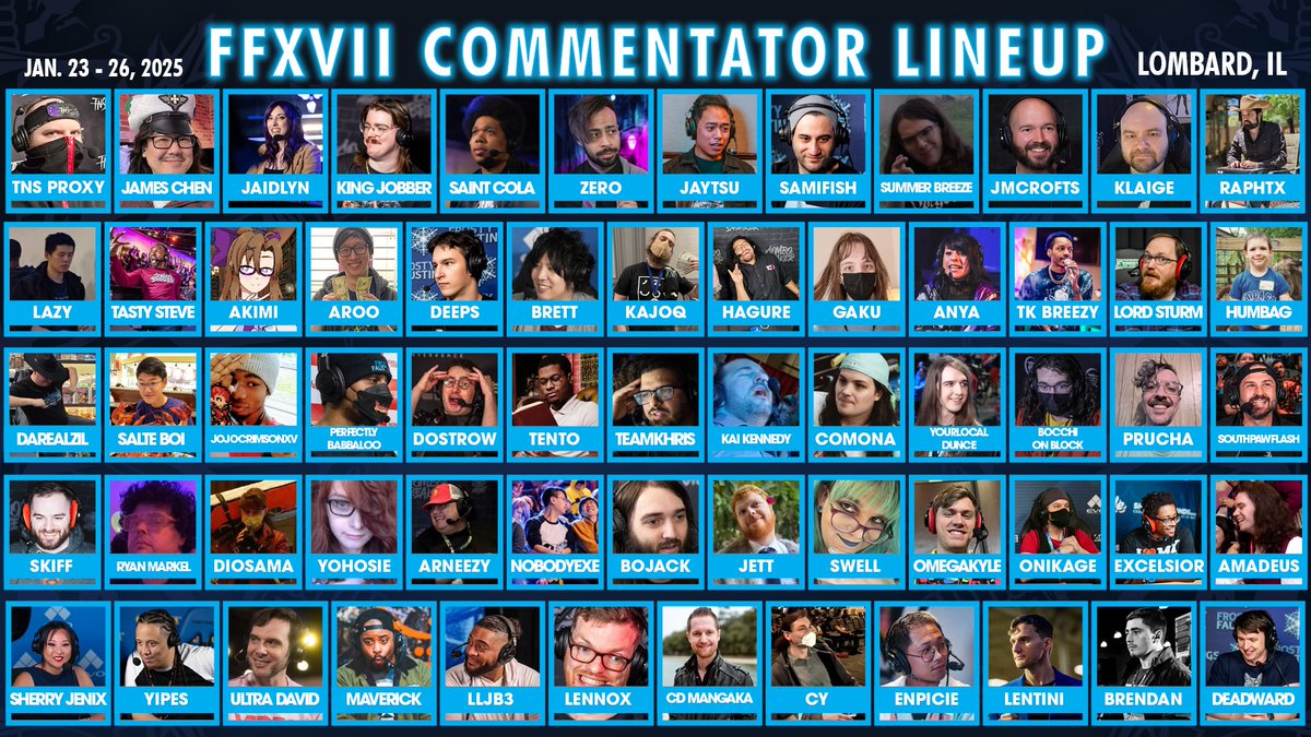 🎙️ Presenting our full, all-star commentary team for #FFXVII2025!

We hope you enjoy watching our streams all weekend!