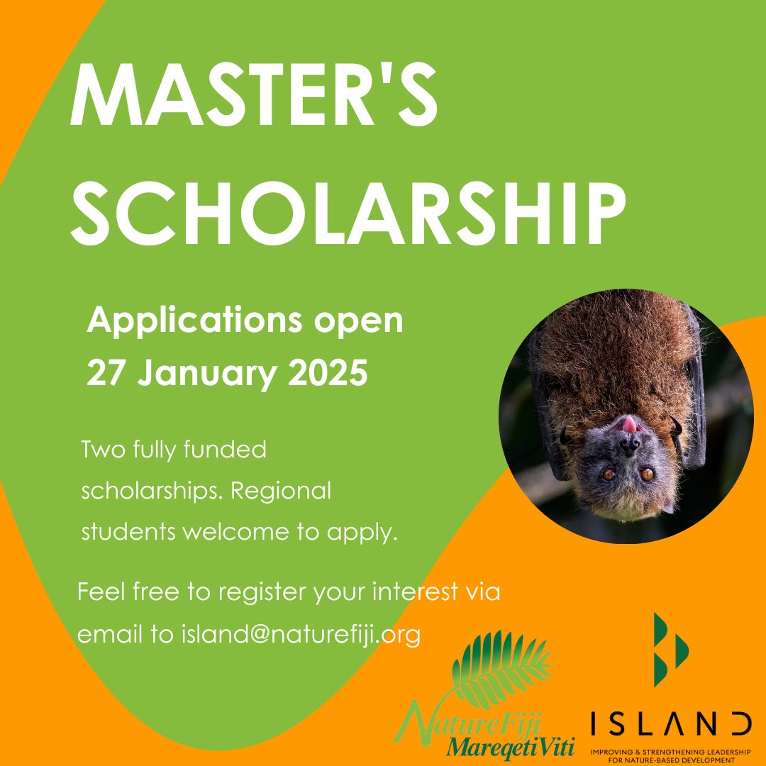 Applications for 2 scholarships to conduct a Master’s by Thesis, under the U.S. Forest Service funded ISLAND Program, will open on 27 Jan. Details will be posted on our website. You may also register your interest to receive the benefits &amp; conditions sent directly to your inbox.