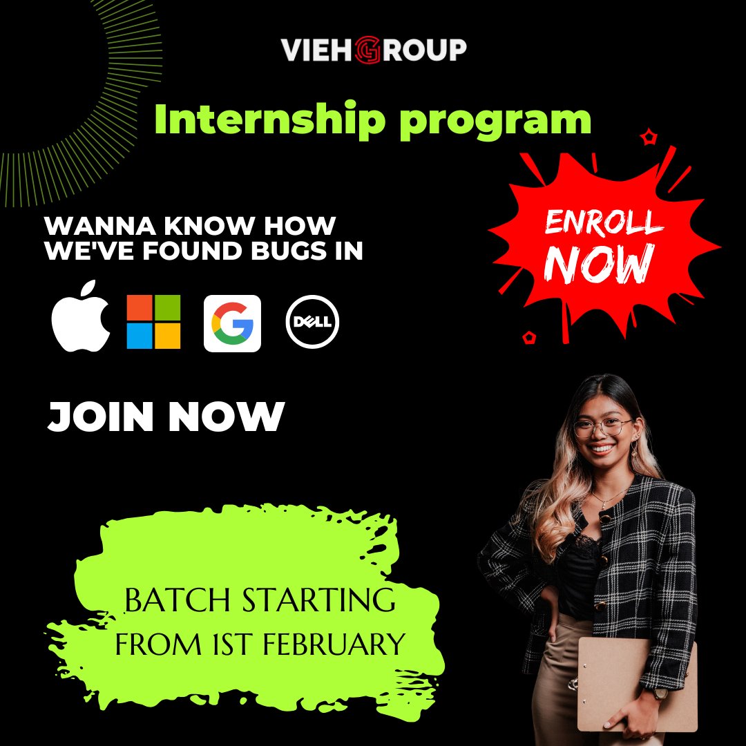 viehgroup's tweet image. 𝐄𝐧𝐫𝐨𝐥𝐥 𝐍𝐨𝐰 𝐢𝐧 𝐎𝐮𝐫 February 𝐂𝐲𝐛𝐞𝐫𝐬𝐞𝐜𝐮𝐫𝐢𝐭𝐲 𝐁𝐚𝐭𝐜𝐡 – 𝐋𝐢𝐦𝐢𝐭𝐞𝐝 𝐒𝐩𝐨𝐭𝐬 𝐀𝐯𝐚𝐢𝐥𝐚𝐛𝐥𝐞!

𝐄𝐧𝐫𝐨𝐥𝐥 𝐓𝐨𝐝𝐚𝐲: viehgroup.com/tci

𝐅𝐨𝐫 𝐌𝐨𝐫𝐞 𝐈𝐧𝐟𝐨: Reach out on WhatsApp: wa.me/918340254937

#internshipprograms