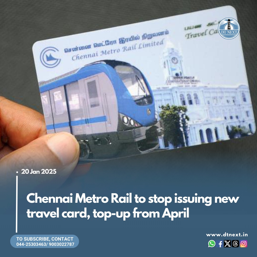 dt_next's tweet photo. CMRL has planned to discontinue its travel card from April, as the #NationalCommonMobilityCard (#NCMC) has gained traction. The phased stoppage of issuing new cards has already begun at select stations.

✒️ @NirupaSampath

🔗https://t.co/ygfmNJNe79

#DTNext #MetroCard #CMRL https://t.co/u3sMfqbL2Z