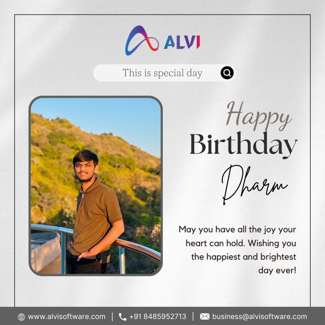 alvi_software's tweet photo. Happy Birthday, 𝗗𝗵𝗮𝗿𝗺 𝗣𝗮𝘁𝗲𝗹. 🎉

On behalf of the entire team, we wish you a very Happy Birthday! May this year bring you immense happiness, personal growth, and countless wonderful moments to cherish. 🎉

#happybirthday #birthdaywishes #warmwishes #alvisoftware https://t.co/mYR8upQTBp