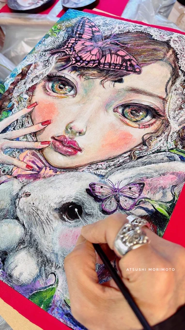 Zaroff project Atsushi MORIMOTO L'exposition〝ÉPHÉMÈRE〟personnelle approche de son dernier chapitre.  Un monde de rêve doux, un peu triste et éphémère, comme une fleur dont les pétales tombent un par un.  モリモト 