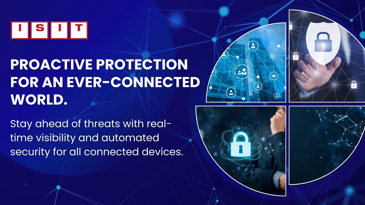 ISIT_Solutions's tweet image. In today’s hyper-connected world, securing your network starts with visibility and control. At ISIT, we help organizations protect every device, ensure compliance, and stay ahead of evolving threats with tailored solutions. Ready to secure your network? Let’s connect!