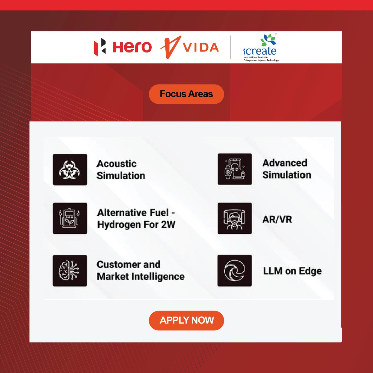 icreatenextgen's tweet image. 🚀 The Future of Mobility Awaits! 🚗
Hero for Startups is coming to iCreate Campus, Ahmedabad!
Join us on 28th Jan 2025 to explore focus areas like #EVTech, #ARVR, #ConnectedVehicles &amp;amp; more.

Gain insights, network, &amp;amp; collaborate with Hero MotoCorp &amp;amp; iCreate!

🔗 Register:…