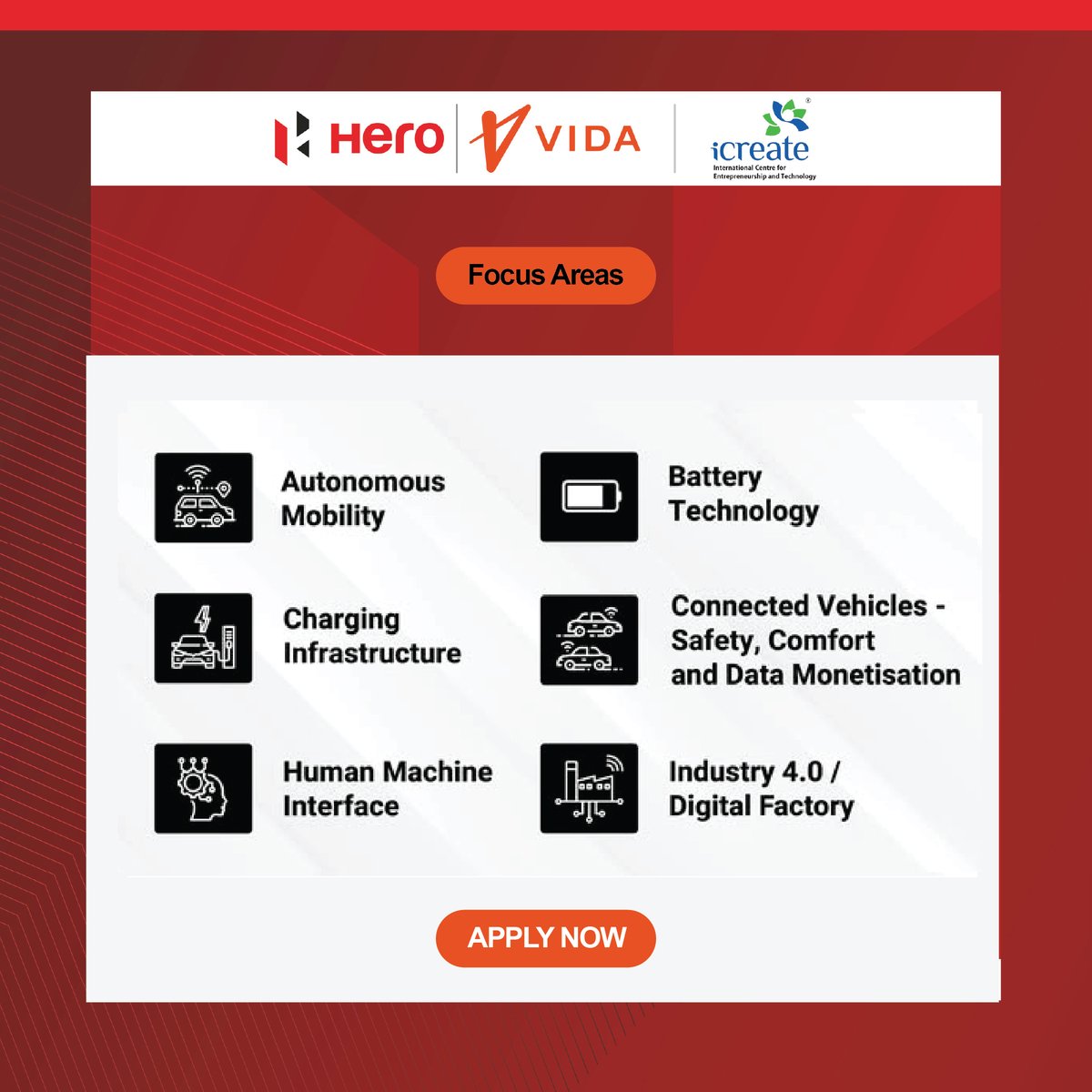 icreatenextgen's tweet image. 🚀 The Future of Mobility Awaits! 🚗
Hero for Startups is coming to iCreate Campus, Ahmedabad!
Join us on 28th Jan 2025 to explore focus areas like #EVTech, #ARVR, #ConnectedVehicles &amp;amp; more.

Gain insights, network, &amp;amp; collaborate with Hero MotoCorp &amp;amp; iCreate!

🔗 Register:…