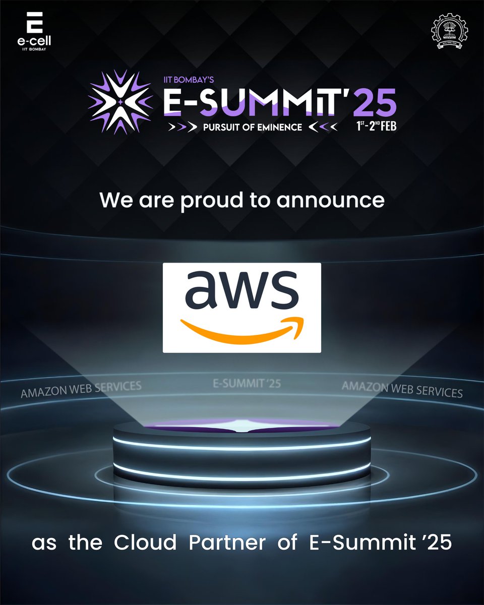 ecell_iitb's tweet photo. With the rapid evolution of technology, the cloud has become a cornerstone for innovation and entrepreneurship.
E-Cell IIT Bombay is thrilled to welcome AWS as Cloud Partner for E-Summit'25.
Link in bio!

#esummit2025 #aws #entrepreneurship #innovation #ecell #iitbombay https://t.co/Wn41qGqFk7