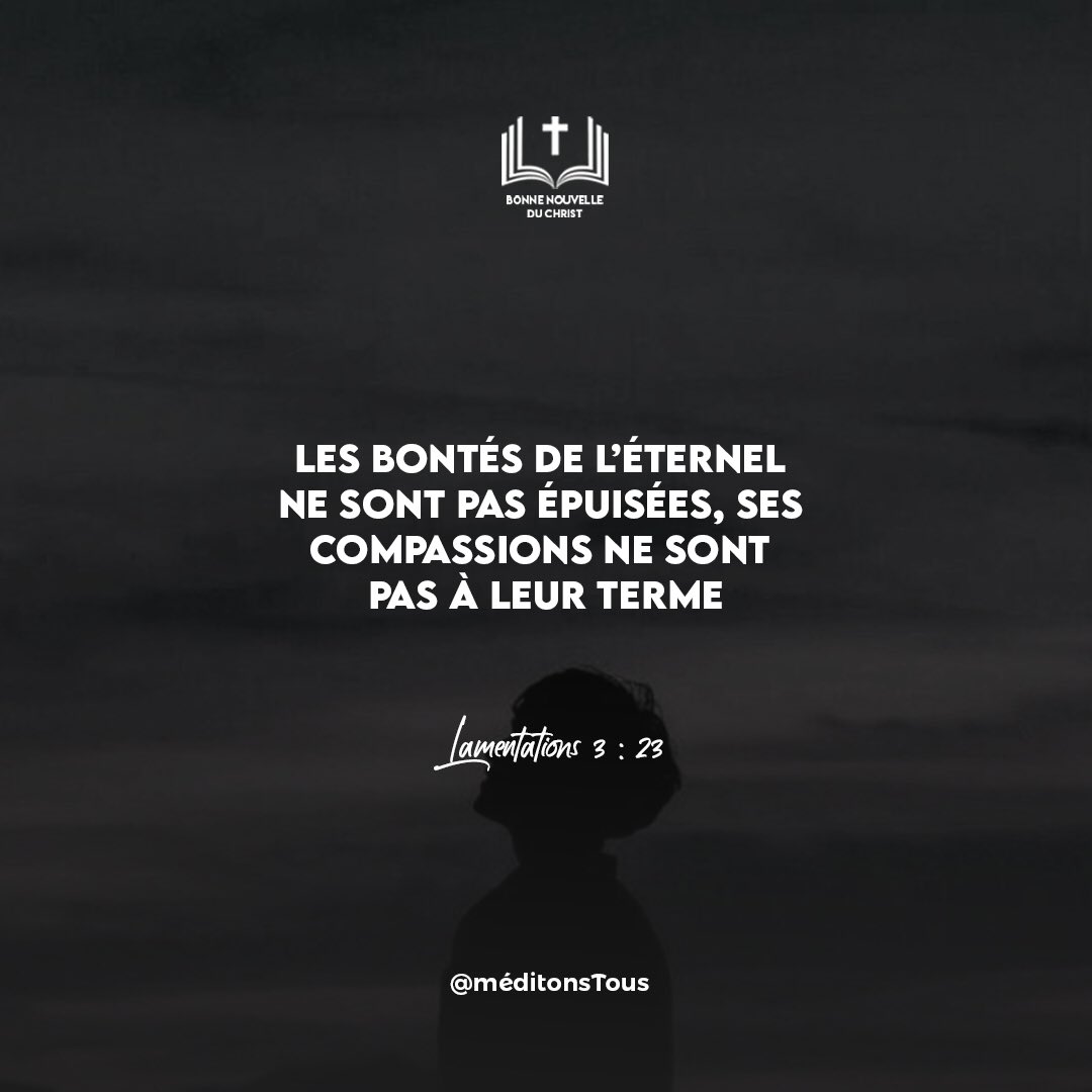 Bonne_Nouv's tweet photo. Que les bontés et les compassions de Dieu soient notre partage en cette nouvelle semaine
#BonneNouvelleDuChrist #Bontés #Lundi#Janvier #Compassions #Disponible https://t.co/s3HIR9yI4U