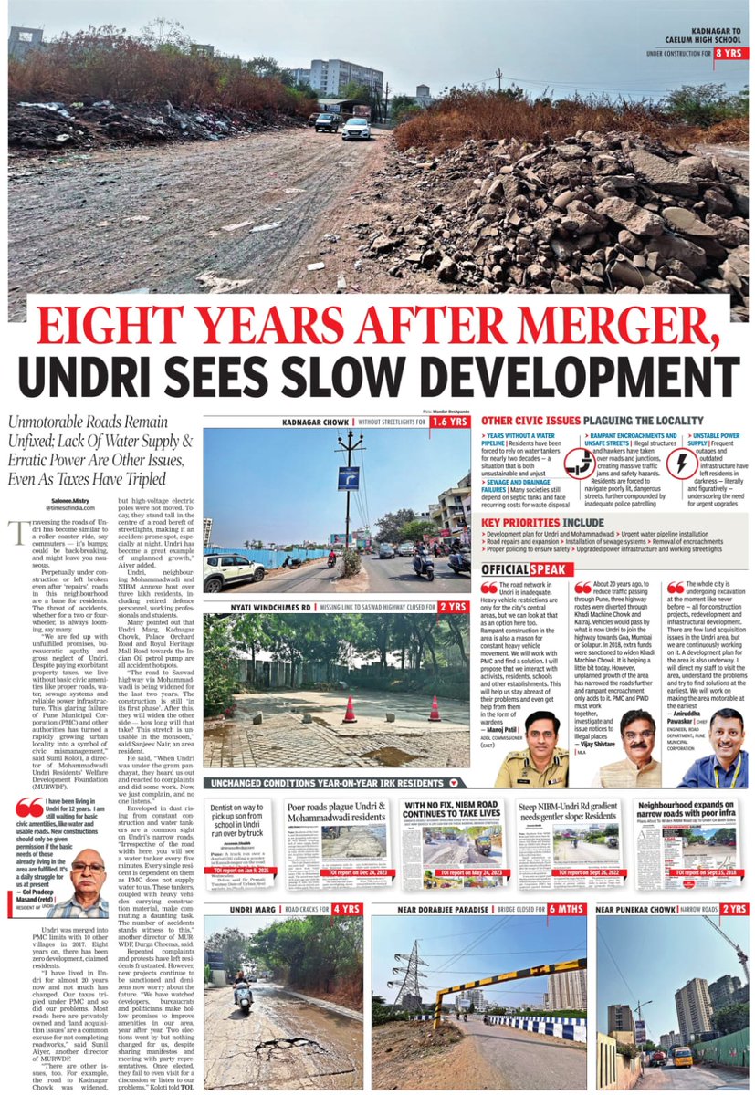Mohammadwadi-Undri Residents Wel. Dev. Foundation (@murwdfoundation) on Twitter photo 🚨 Total collapse of #UndriInfrastructure 🚨
<a href="/PMCPune/">PMC Care</a> @nyatigroup <a href="/DrRajBhosale/">Dr. Rajendra Bhosale IAS</a> <a href="/supriya_sule/">Supriya Sule</a>
<a href="/mieknathshinde/">Eknath Shinde - एकनाथ शिंदे</a>
TOI Pune reported & admitted by Shivtare ji, unplanned growth has crippled Undri. We demand answers to the following; 🚨 Total collapse of #UndriInfrastructure 🚨
<a href="/PMCPune/">PMC Care</a> @nyatigroup <a href="/DrRajBhosale/">Dr. Rajendra Bhosale IAS</a> <a href="/supriya_sule/">Supriya Sule</a>
<a href="/mieknathshinde/">Eknath Shinde - एकनाथ शिंदे</a>
TOI Pune reported & admitted by Shivtare ji, unplanned growth has crippled Undri. We demand answers to the following;