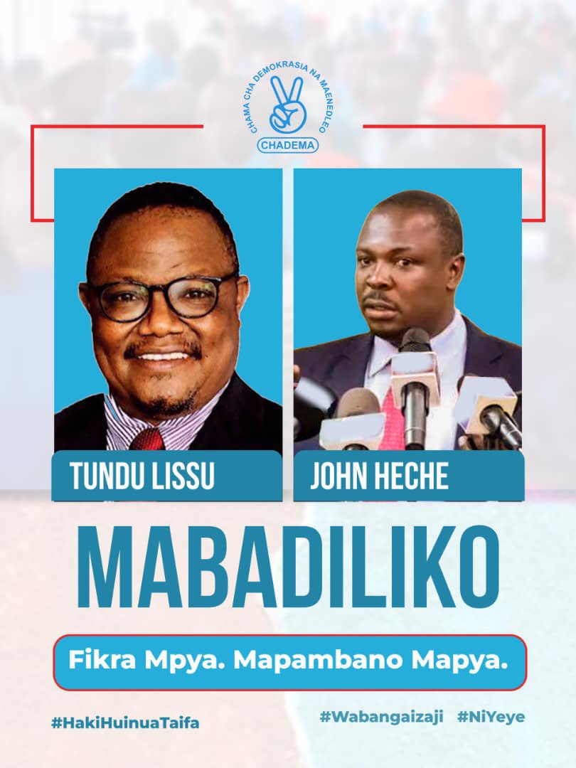 AdvMahinyila's tweet photo. Imani yangu huu ni Mpango wa Mungu kwa sasa. @TunduALissu na @HecheJohn Nawatakia kila la kheri katika kutimiza agano hili. Hatujutii kuwaunga mkono. Aluta Continua. https://t.co/KWItYnSizE