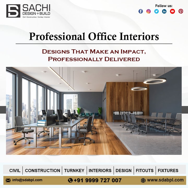 sdabplindia's tweet image. Step into a workspace that inspires brilliance. Crafted with precision and designed with purpose, Sachi Design And Build transforms ordinary offices into extraordinary realms of innovation. Let your interiors speak success.

#OfficeInteriorDesign #ProfessionalWorkspaces