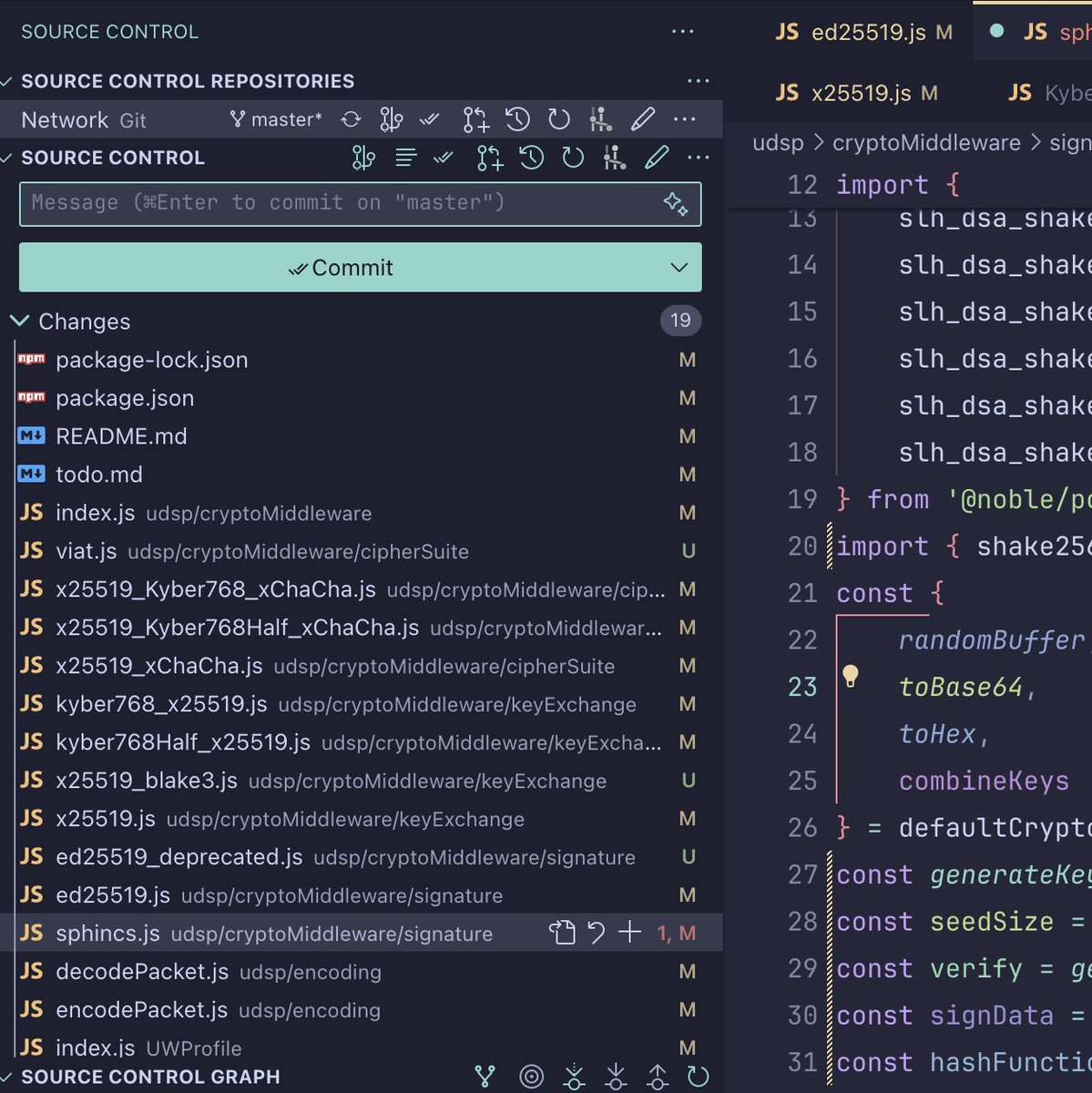 tommarchi's tweet photo. Next commit now includes significant overhaul of crypto middleware. Should be out by tomorrow the latest. We have swapped to a new core crypto utility library and we control more of the steps involved. Our prior main library was libsodium while we continue using it, most functions will be from a different library. This gives us greater control and flexibility. Many other changes in this as well paving the way for new $VIAT wallets. All current #VIAT wallet code will be upgraded and features expanded like our new 64byte wallet addresses. 64bytes for a wallet address is rather a rare occurrence in crypto land.