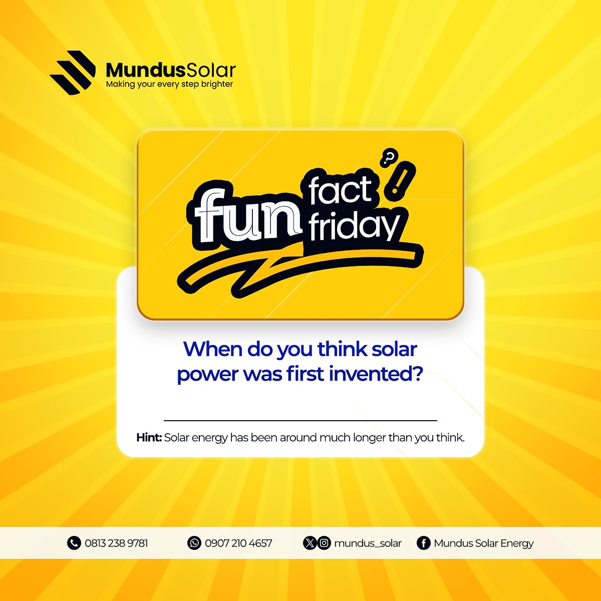 mundus_solar's tweet photo. First Correct answer gets an airtime top up 🔝,
Do well not to cheat by browsing 😁 🤩🤩👍
#TikTok #solarenergybattery #solarpower #solar #inverter https://t.co/hMWxBbRPPP