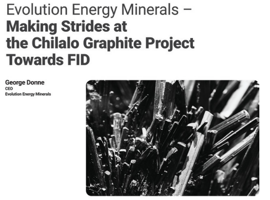 via <a href="/TheAssay/">The Assay - Mining Magazine</a>

Evolution Energy Minerals: Making Strides at the Chilalo Graphite Project Towards FID

#EV1 CEO George Donne recently sat down with The Assay for a Q&amp;A interview on the Company's Chilalo Graphite Project. 

READ the interview: loom.ly/cqIVcH4

#Graphite