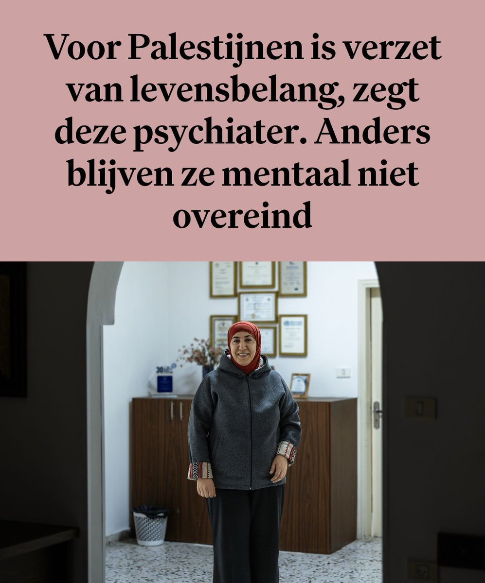 Dagelijks ziet psychiater Samah Jabr het psychische leed dat het Israëlische geweld tegen Palestijnen teweegbrengt. Wat je ook van het Palestijnse verzet vindt, het komt voort uit noodzaak, zegt ze.

Lees verder: buff.ly/4g3LVvq