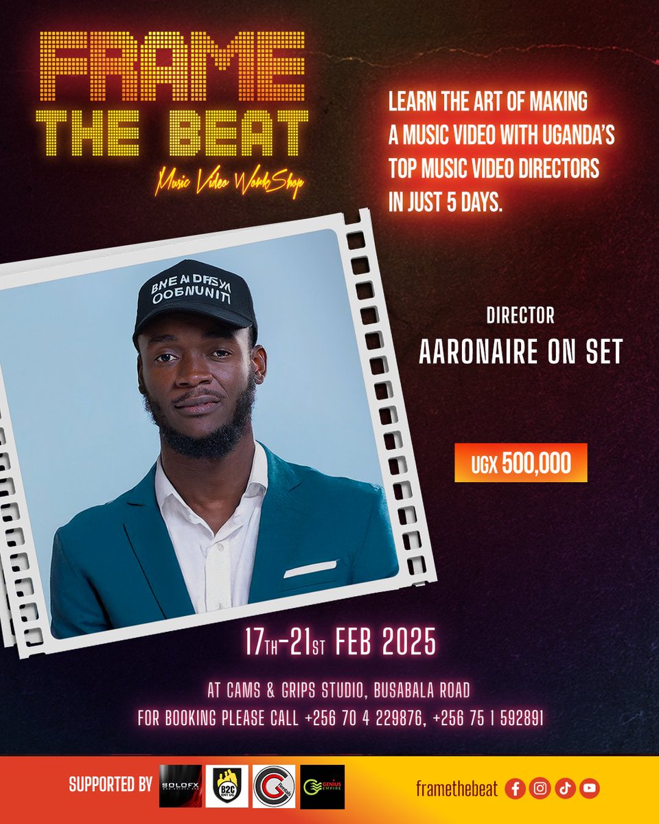 framethebeat's tweet photo. 🎥 Meet the Ninja: Aaronaire on Set 🎶

Renowned for his creativity and storytelling, Aaronaire has made waves in the music video industry. Now, he, alongside Edrine Paul, Marvin Musoke, and Simon SPK, are ready to share their secrets with YOU at Frame the Beat! https://t.co/kpS5UAU5o5
