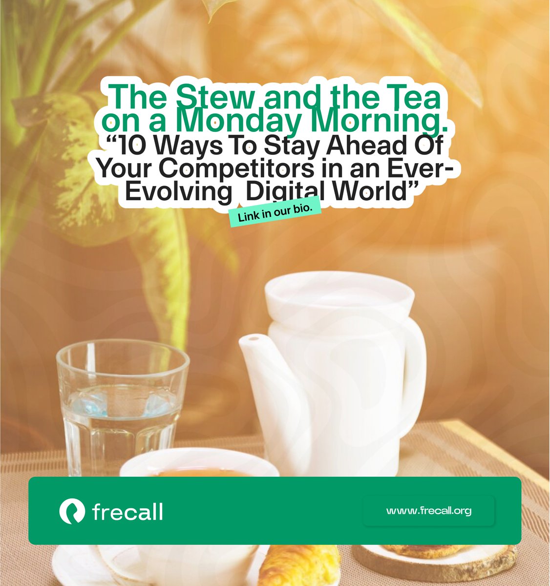 Frecall_'s tweet photo. Start your week with our latest blog post!
Title: 10 Ways To Stay Ahead Of Your Competitors in an Ever-Evolving Digital World
Click the link in our bio to read the full post.
Have a profitable week ahead!
#frecall #customerservice #customersupport #tollfreecalls https://t.co/OAEJEYX7Ut
