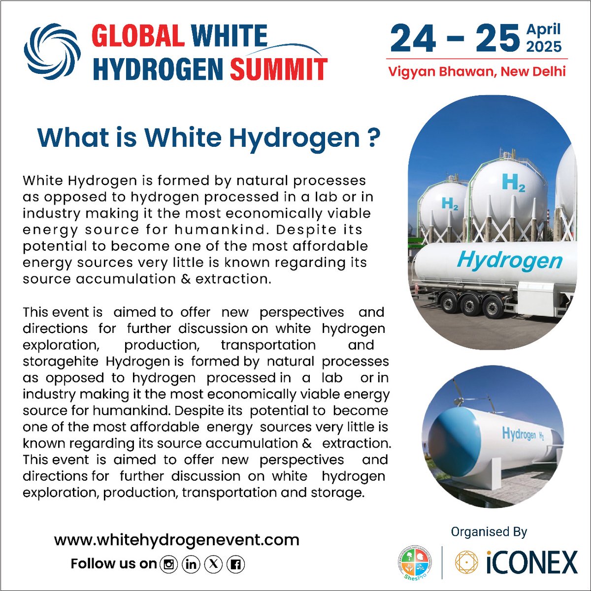 gwhsummit's tweet photo. Did you know there is hydrogen naturally hidden beneath the earth's surface?

Join us at the 𝗚𝗹𝗼𝗯𝗮𝗹 𝗪𝗵𝗶𝘁𝗲 𝗛𝘆𝗱𝗿𝗼𝗴𝗲𝗻 𝗦𝘂𝗺𝗺𝗶𝘁 (𝗚𝗪𝗛𝗦) on 24–25 April 2025 at Vigyan Bhawan, New Delhi.   

🔗https://t.co/Qz8uYnayiI
  #GWHS2025 #hydrogensummit #whitehydrogen https://t.co/dc9FrclMzP