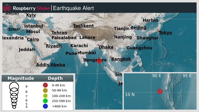 raspishakEQ's tweet photo. Preliminary M5.0 #Earthquake
ID: #rs2025bjiqqa
205km from #Wandoor, #AndamanIslands
2025-01-20 05:57 UTC
Source: #GFZ
@raspishake
Join the largest #CitizenScience EQ community ➡ https://t.co/Y5O0dgJqJF
EVENT ➡ https://t.co/kuoUTlCKRR https://t.co/8f7M1ULkBu