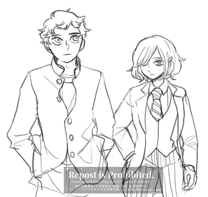 電車通学学パロ落描き🍅🍝 