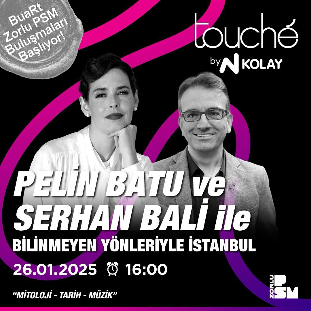 26 Ocak'ta Zorlu PSM Touche'de buluşuyoruz! Dr. Pelin Batu ve Serhan Bali ile İstanbul'un 'Bilinmeyen Yönleri'ni keşfetmeye hazır mısınız? Kontenjan sınırlı, yerinizi ayırtmayı unutmayın! wix.to/IIMmmCg 💫 #Istanbul #ZorluPSM <a href="/pelinbatutr/">Pelin Batu</a> @serhanbali