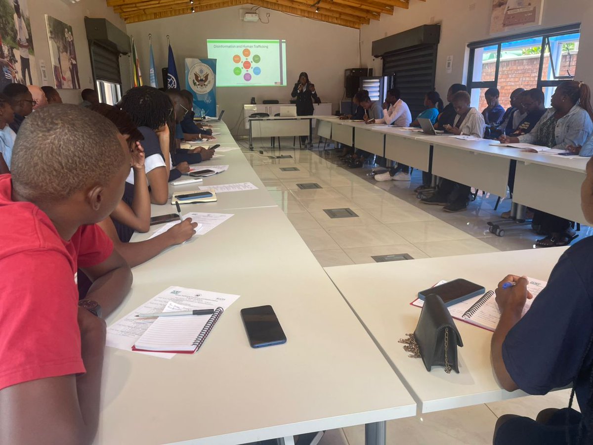 IOMZimbabwe's tweet photo. Human Trafficking Prevention Month 2025
#ConnectingTheDots
To mark the month, #IOMZimbabwe collaborated w/ @USEmbZim on a campaign for Youth Ambassadors to raise awareness and counter disinformation on Trafficking in Persons. https://t.co/XUyhvc7kdZ